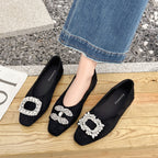 Damen Ballerinas mit luxuriösem Strassbesatz und elegantem Samtoberteil R&B