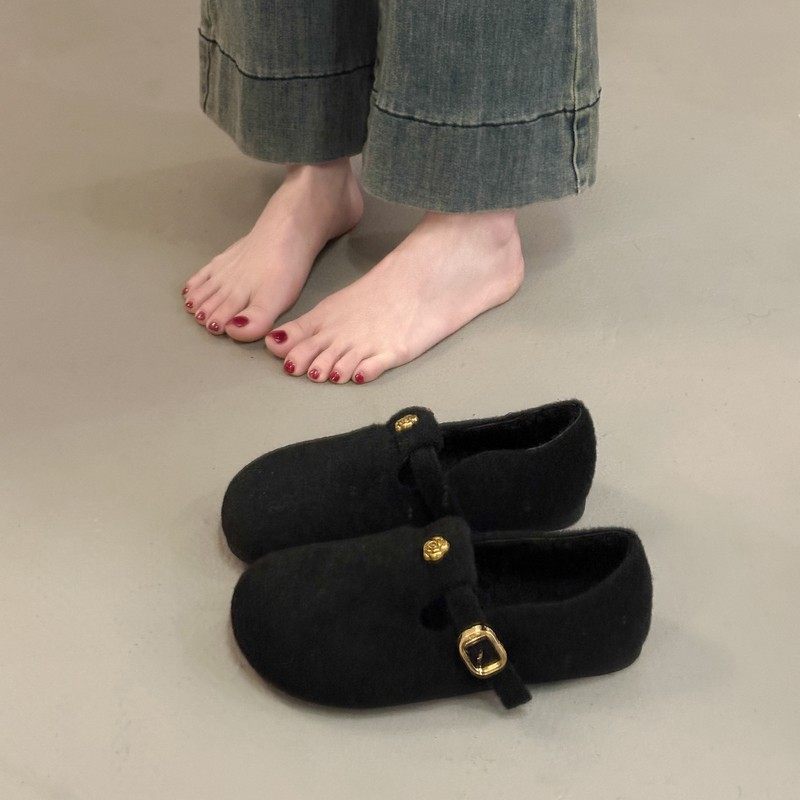 Damen Filzschuhe mit elegantem Schnallenverschluss R&B
