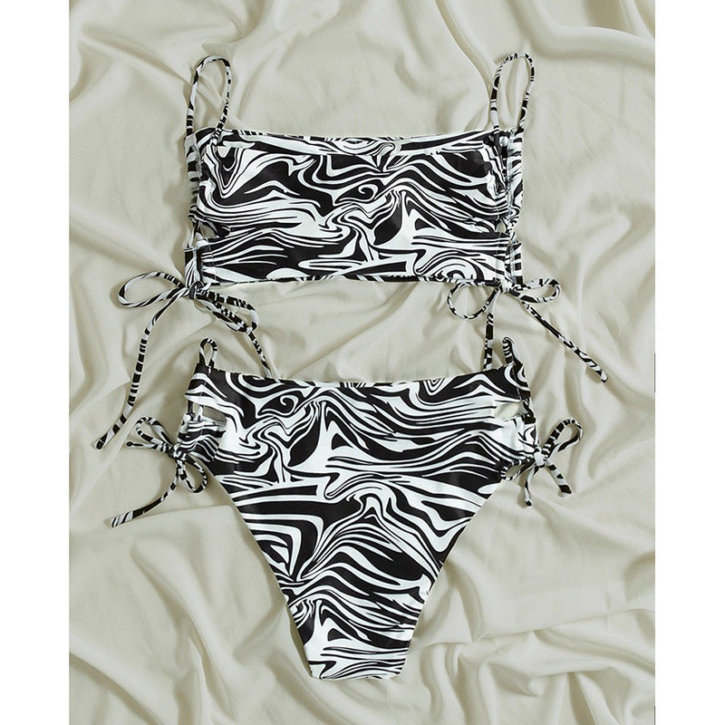 Damen Triangel-Bikini mit verstellbaren Bändern und elastischem Design R&B