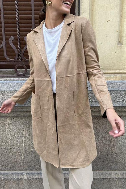 R&B | Langer Wildleder Trenchcoat
