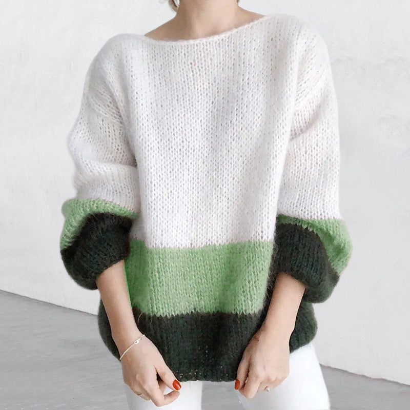 Damen modischer Strickpullover mit weichem Material und lässigem Schnitt R&B