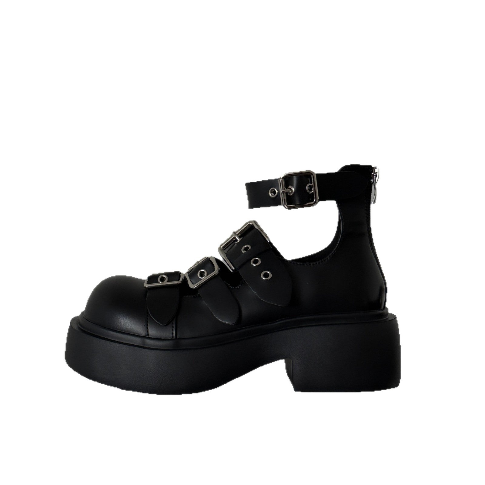 Damen Modische Plateau-Sandalen mit doppelten Riemen und verstellbaren Schnallen