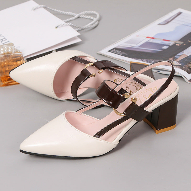 Damen Elegante Slingback-Pumps mit modischem Blockabsatz und verstellbarem Riemen R&B