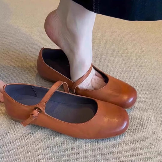 Damen Ballerinas mit elegantem Riemenverschluss und weicher Innensohle R&B