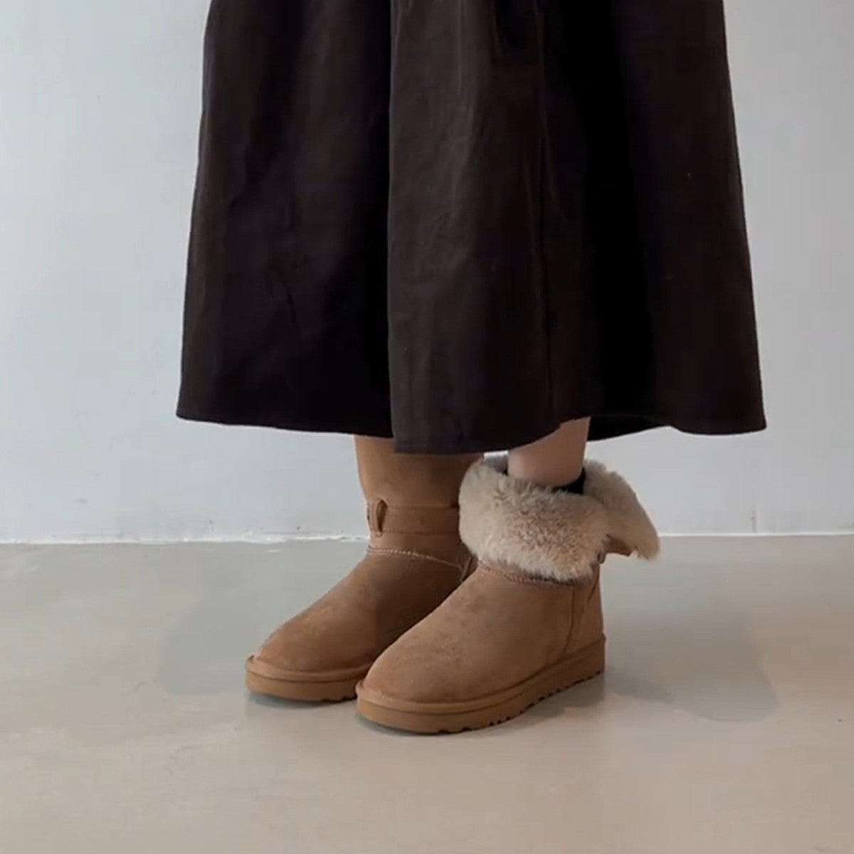 Damen Kuschelige Winterboots mit weichem Kunstfellkragen und robuster Sohle R&B