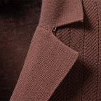 Herren nan Kurzarm Strickcardigan mit Reverskragen und feinem Strukturstrick R&B