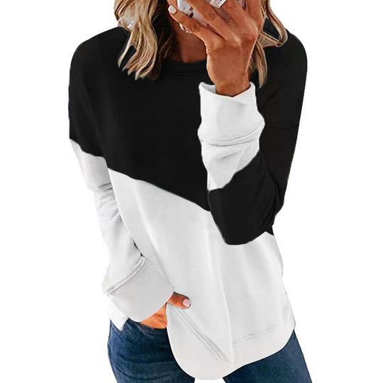 Damen Sweatshirt mit modernem Farbblockdesign und lässiger Passform R&B