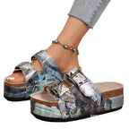 Damen Luftige Sandalen mit doppeltem Riemendesign und praktischen Schnallen R&B