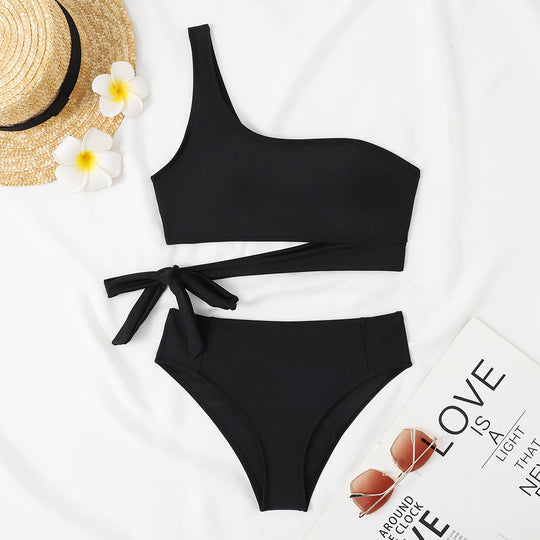 Damen Asymmetrischer Bikini mit verstellbarem Bindegurt R&B