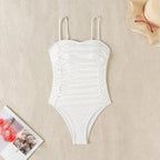 Damen Einteiler Badeanzug mit effektiver Raffung und romantischem Design R&B