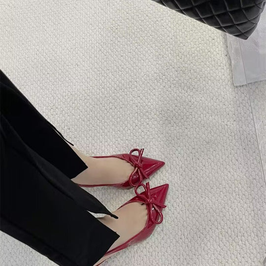 Damen Slingback-Pumps mit dekorativem Schleifenakzent R&B