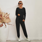 Damen gemütlicher Lounge-Anzug mit lässigem Schnitt und praktischen Taschen R&B