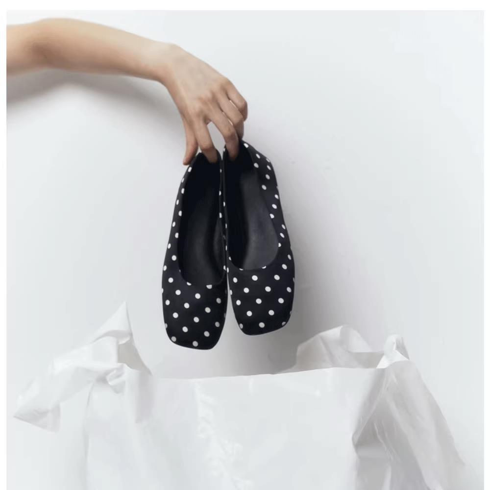 Damen Ballerinas mit eleganter Punktestruktur und bequemem Innenfutter R&B