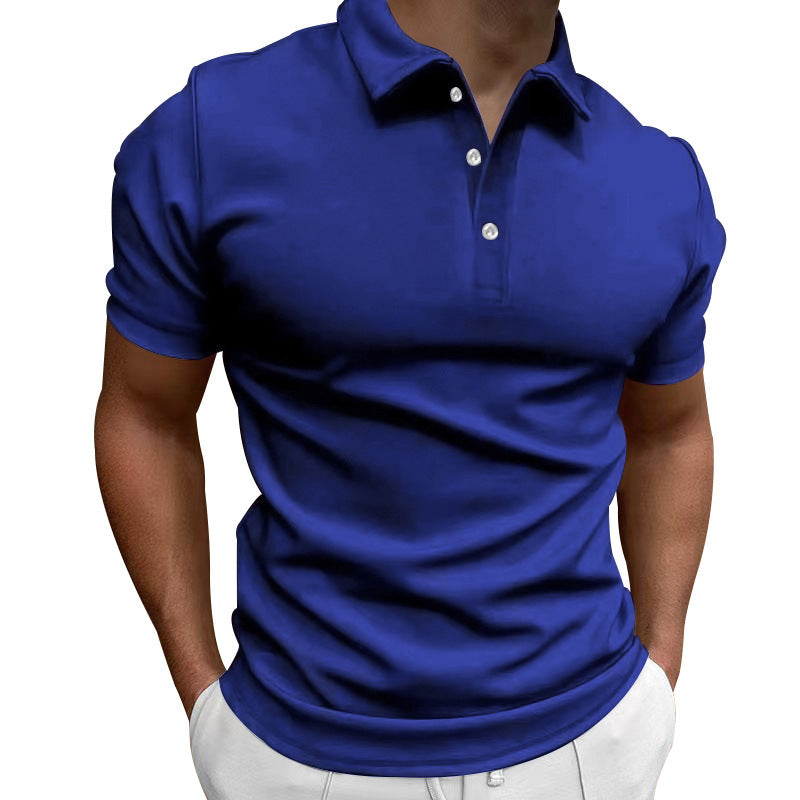Herren nan schlank geschnittenes Stretch-Poloshirt mit Kentkragen und elastischem Saum R&B