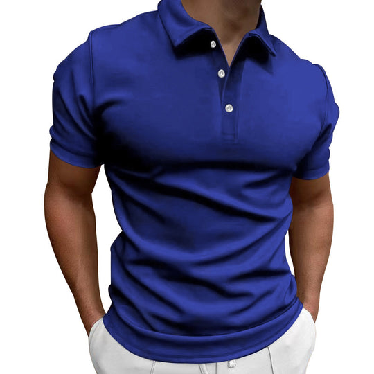 Herren nan schlank geschnittenes Stretch-Poloshirt mit Kentkragen und elastischem Saum R&B