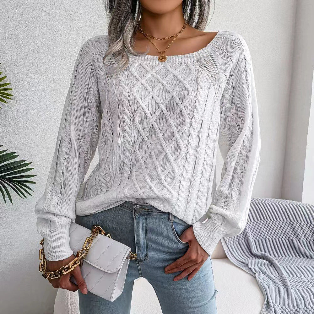 Damen Grobstrickpullover mit raffiniertem Zopfdesign R&B