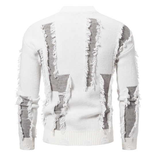 Herren Pullover mit auffälligem Fransen-Design R&B