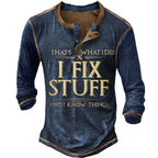 Herren lässiges Langarmshirt mit motivierendem Druck