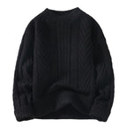 Herren Grobstrickpullover mit Zopfmuster und lässigem Schnitt R&B
