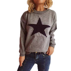 Damen lässiger Pullover mit auffälligem Sternmuster R&B