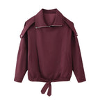 Damen lässige Übergangsjacke mit hohem Kragen und verstellbarem Kordelzug R&B