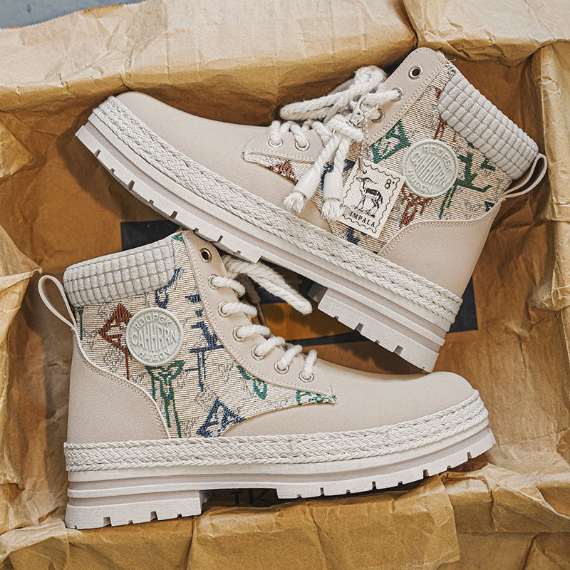 Damen modische und robuste Schnürboots aus strapazierfähigem Material mit einzigartigem Design R&B
