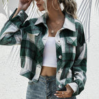 Damen lässige Flanelljacke mit Karomuster