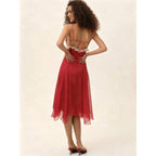 Damen Fließendes Midi-Kleid mit raffinierten Rüschendetails R&B