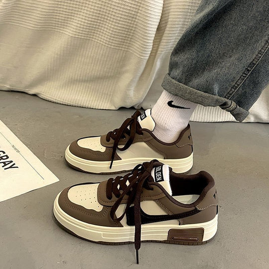 Damen Modische Sneaker mit sportlicher Plattform und Verschluss R&B
