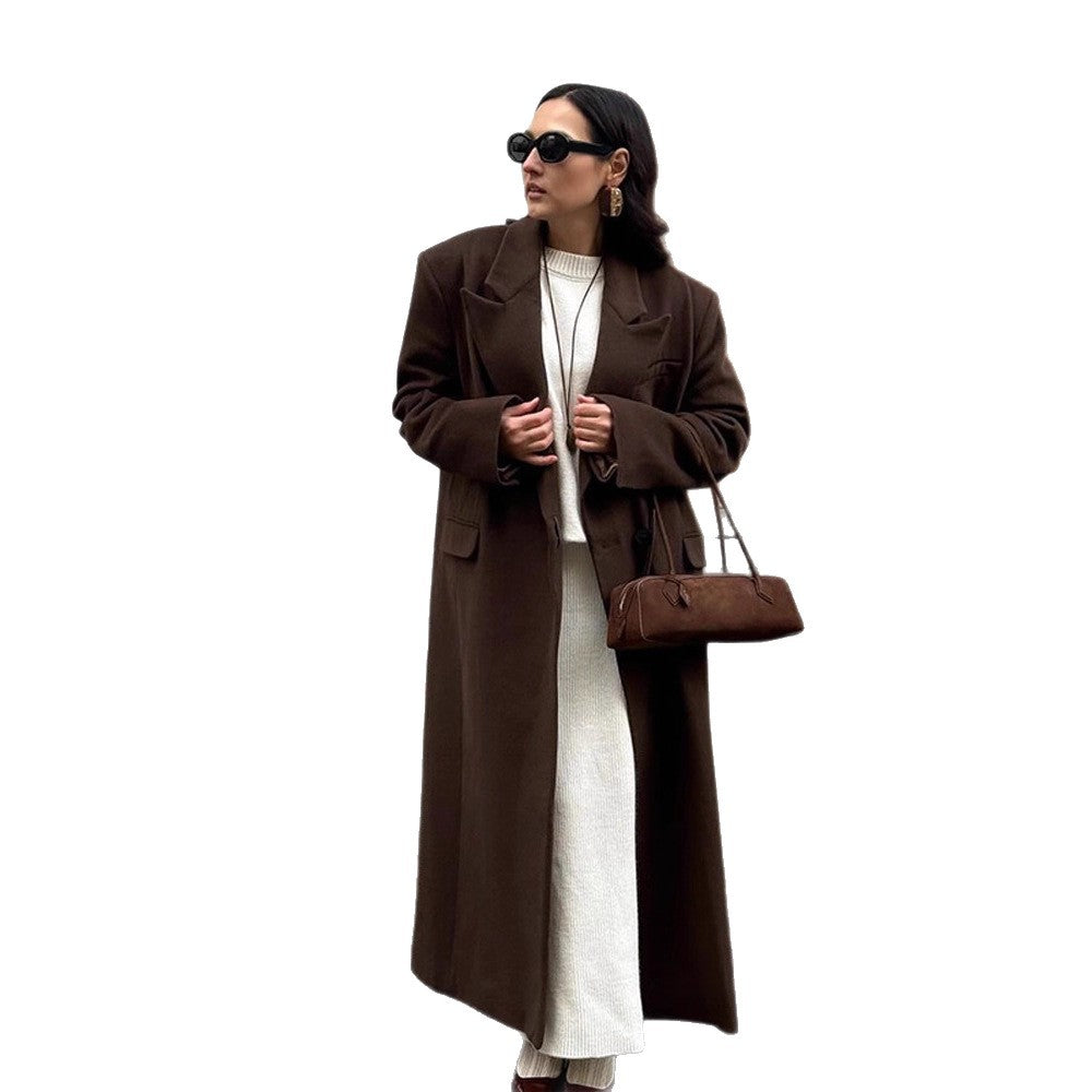 Damen Übergröße langes Blazer mit Taschen und klassischem Schnitt R&B