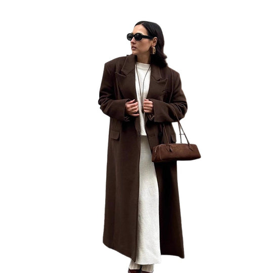 Damen Übergröße langes Blazer mit Taschen und klassischem Schnitt R&B