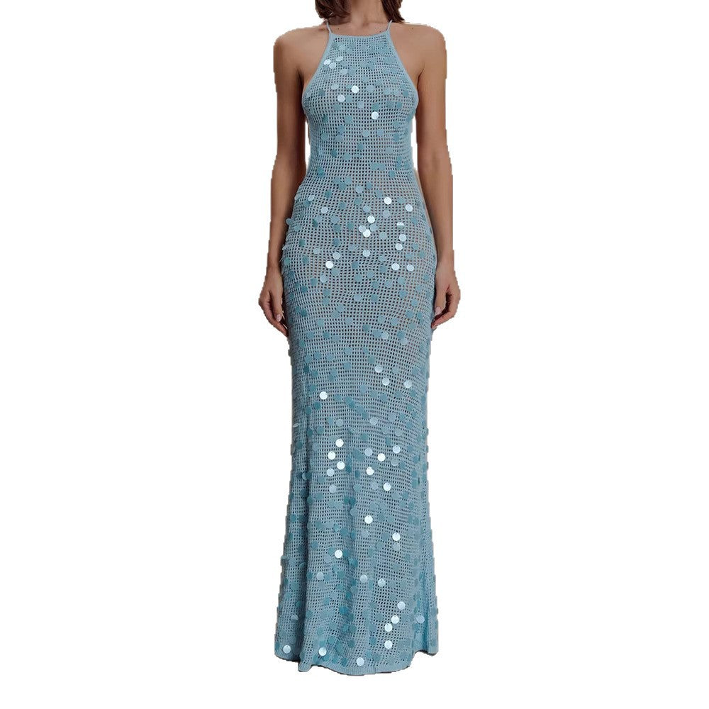 Damen Elegantes Maxikleid mit funkelnden Applikationen R&B