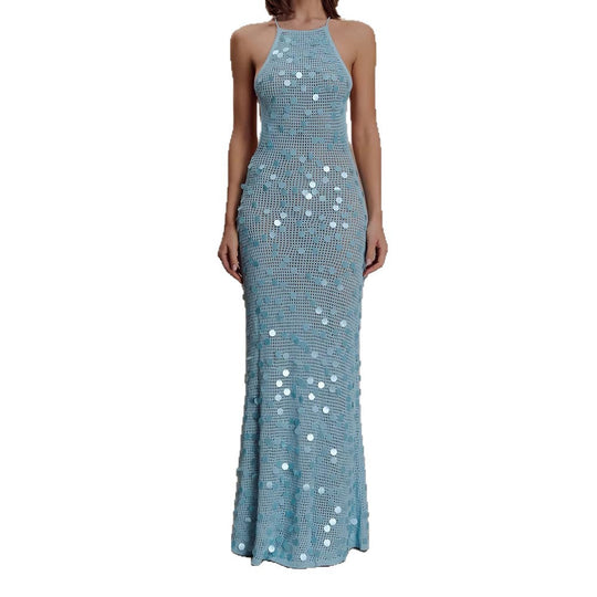 Damen Elegantes Maxikleid mit funkelnden Applikationen R&B