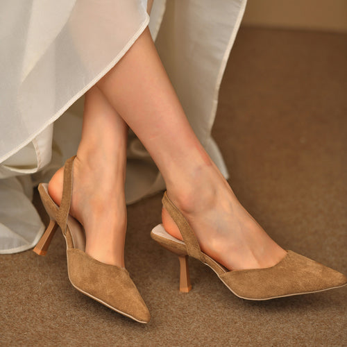 Damen Slingback-Pumps mit elegantem V-Ausschnitt und modischer Absatzhöhe R&B