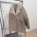 Damen gesteppte Winterjacke mit weichem Kragen und praktischen Taschen R&B
