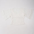 Damen Spitzenoberteil mit weitem Ärmel und romantischen Rüschendetails R&B