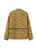 Damen gestepptes Blütenmuster-Jacke mit praktischen Taschen R&B