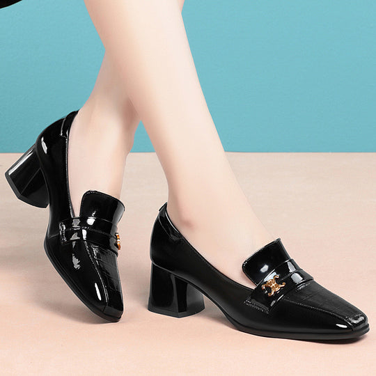 Damen Elegante Blockabsatz-Pumps mit modischem Rüschendesign R&B