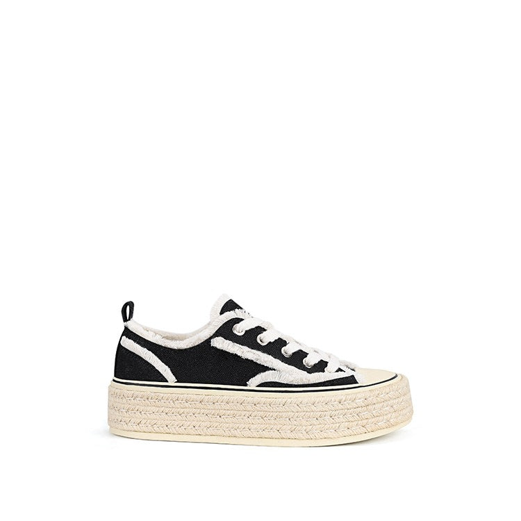 Damen modische Plateausneaker aus hochwertigem Canvas mit komfortabler Sohle R&B