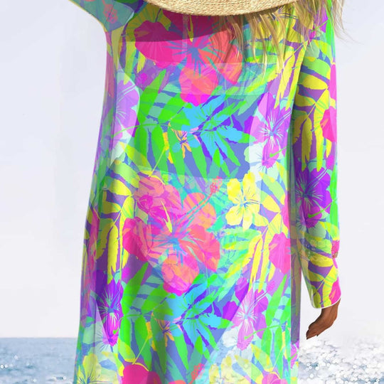 Damen Strandkleid mit floralem Muster R&B