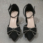Damen elegante Slingback-Pumps mit funkelnden Schleifendetails R&B
