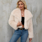 Damen Modische Kunstpelzjacke mit weitem Schnitt R&B
