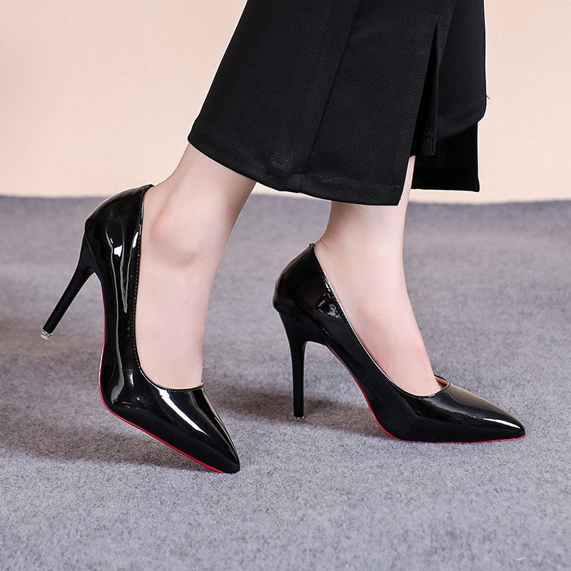 Damen elegante spitze Lackpumps mit hohem Absatz R&B