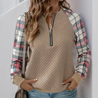 Damen sportlicher Sweatshirt mit Reißverschluss R&B