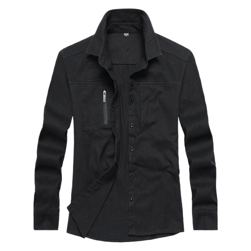 Herren Langarmshirt mit praktischen Taschen und modernem Schnitt R&B