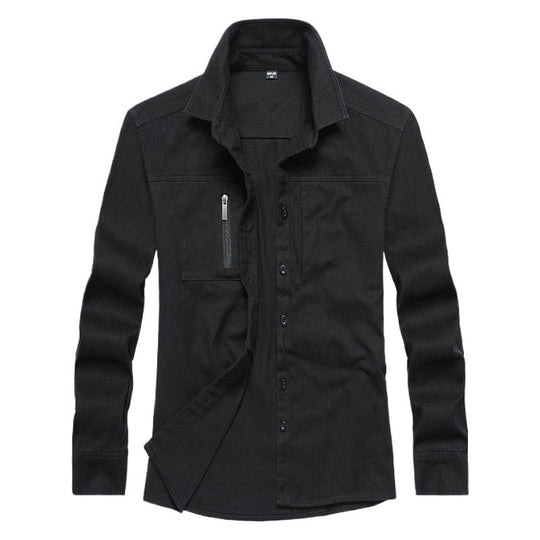 Herren Langarmshirt mit praktischen Taschen und modernem Schnitt R&B