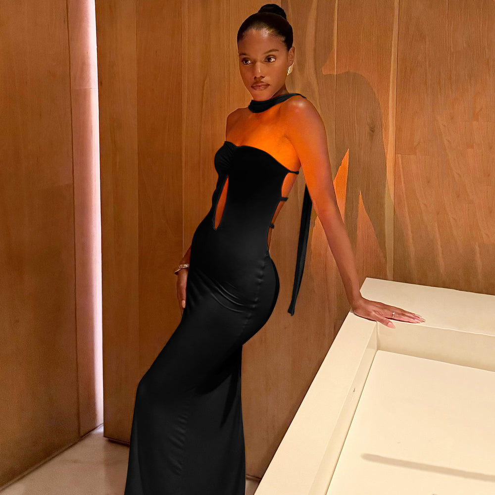 Damen Eleganter Bodycon Jumpsuit mit Cut-Out-Details R&B