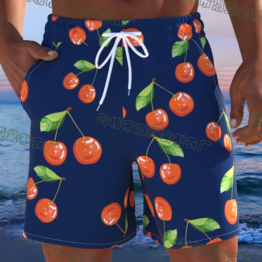 Herren Schwimmmode mit frischem Kirschdesign und bequemer Passform R&B