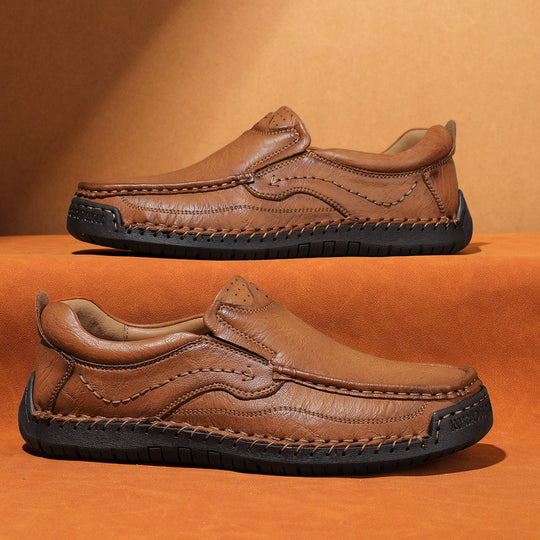 Herren Bequeme Leder Slipper mit atmungsaktiver Sohle R&B