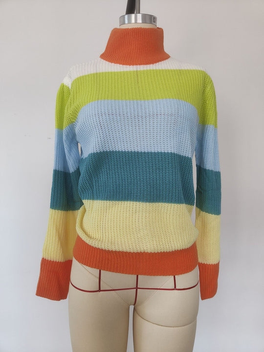 Damen modischer Strickpullover mit Farbverlauf R&B